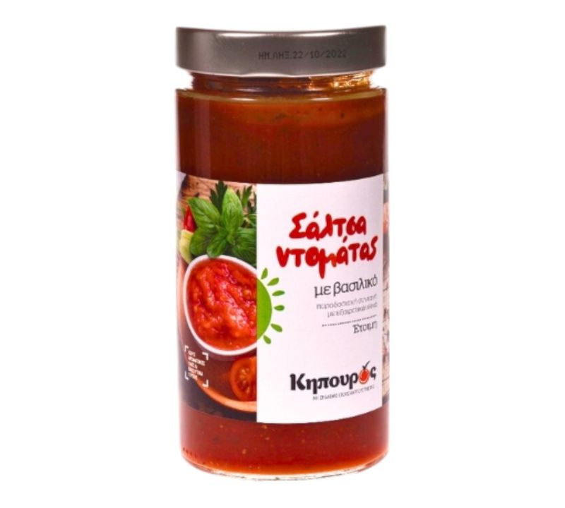 Σάλτσα Ντομάτας με Βασιλικό 490ml Βάζο/ 6 τεμ