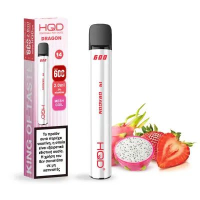 HQD 600 Dragon Fruit – Φράουλα – Dragon Fruit – Strawberry