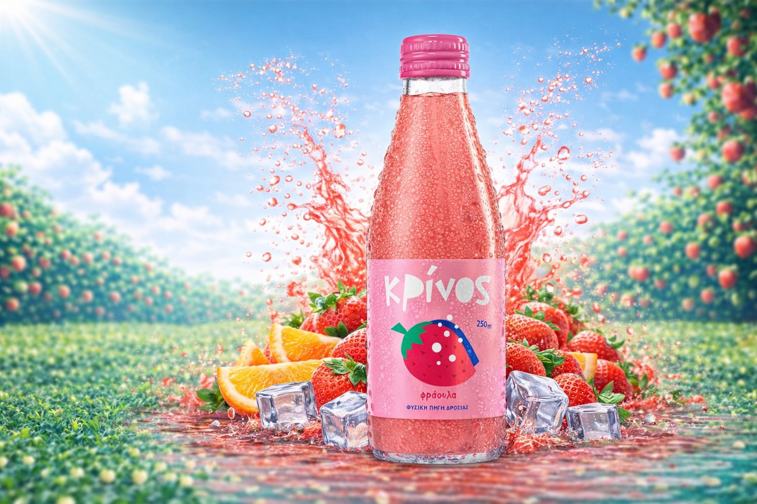 Αναψυκτικό "Κρίνος" Φράουλα 250ml 12τεμ/κιβ