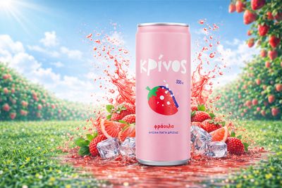 Φράουλα Αναψυκτικό "Κρίνος" 330ml 6τεμ/κιβ