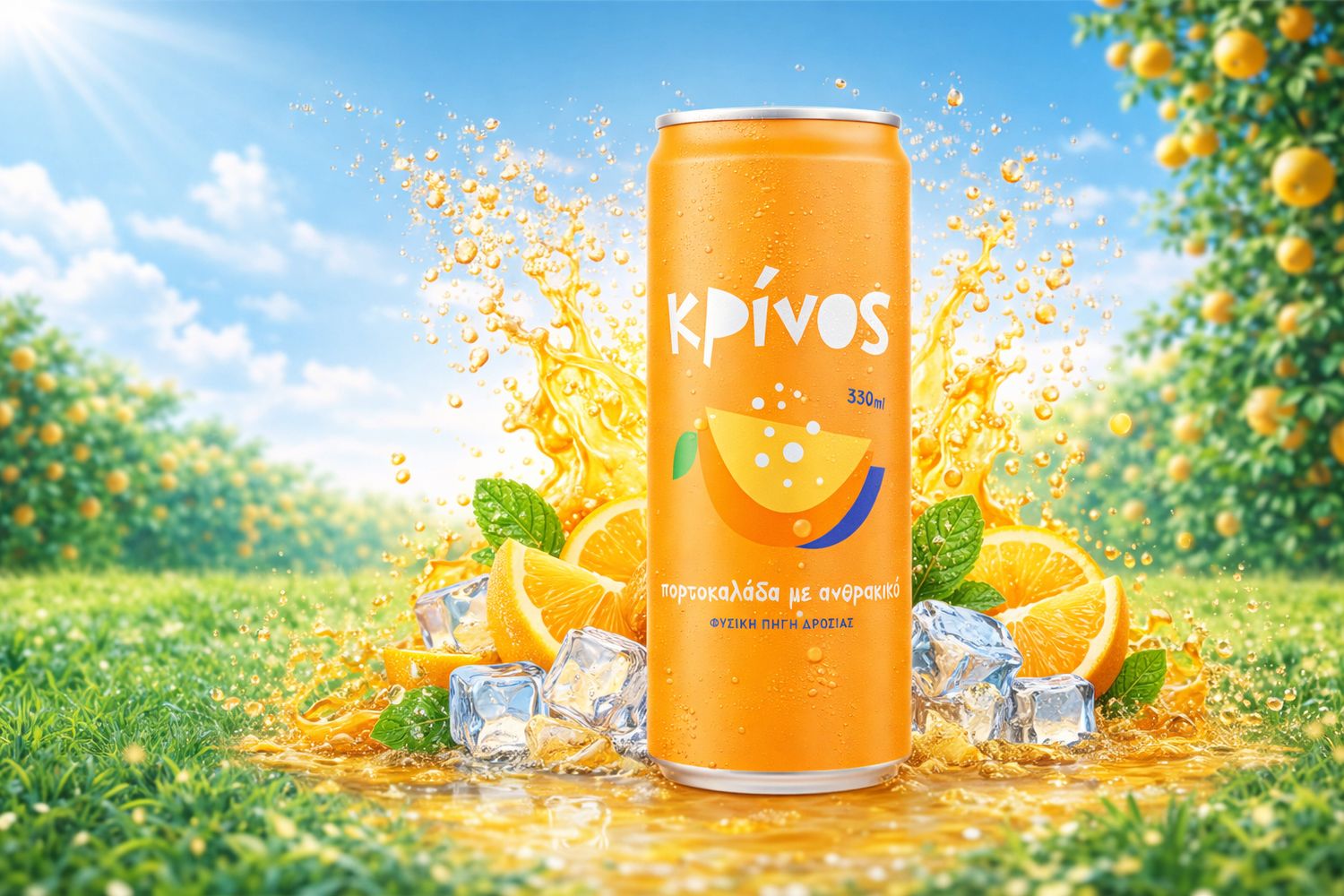 Πορτοκαλάδα "Κρίνος" με ανθρακικό 330ml 6τεμ/κιβ