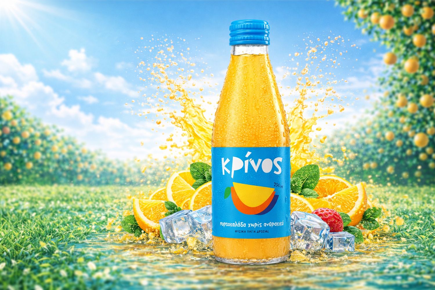 Πορτοκαλάδα χωρίς ανθρακικό "Κρίνος" 250ml 12τεμ/κιβ