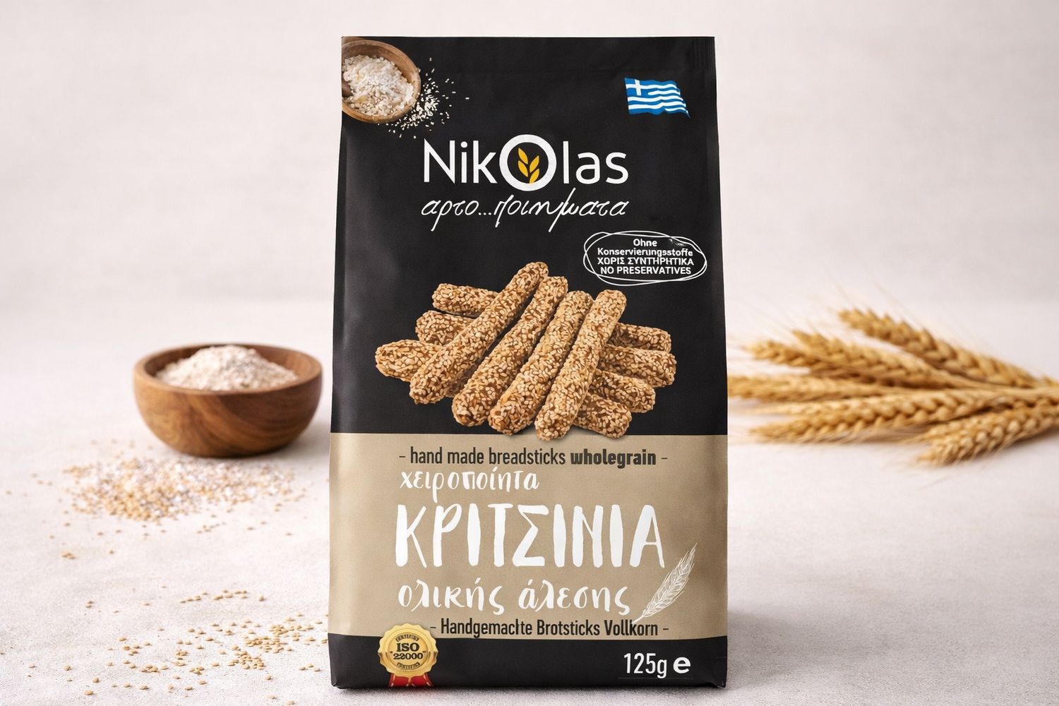 Κριτσίνι Ολικής 125γρ Nikolas (24τεμ/κιβ)