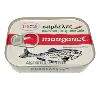 Σαρδέλες MARGARET Πικάντικες σε λάδι 115gr