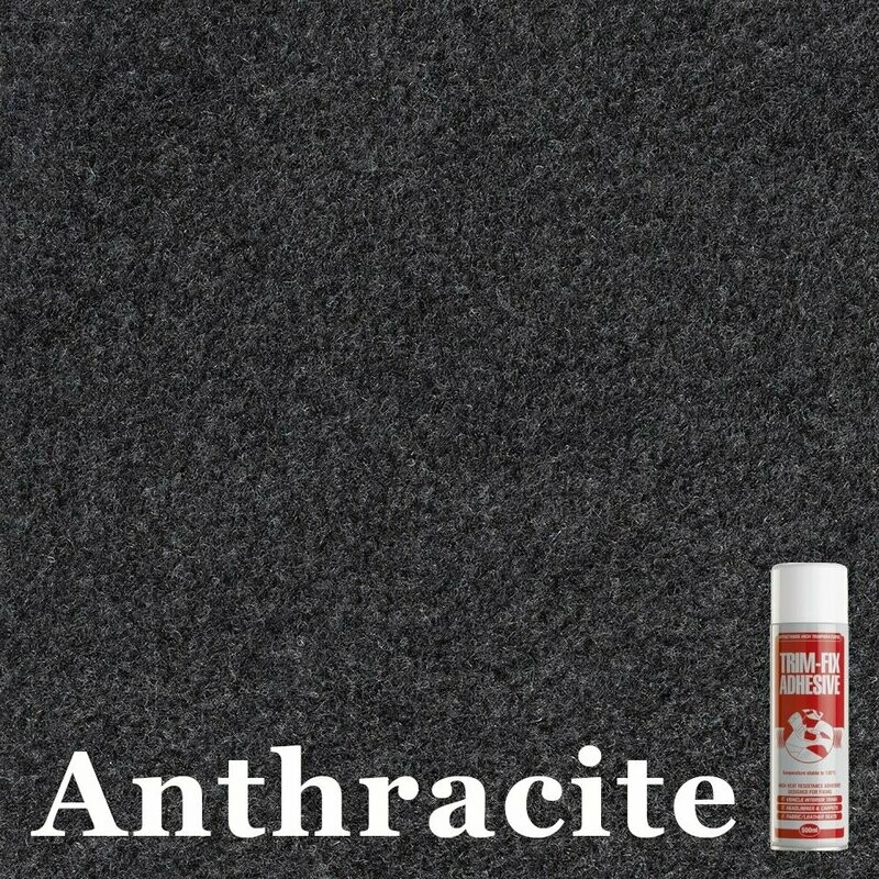 Anthracite 4 Way Stretch Van Lining Carpet - 1.4M with glue