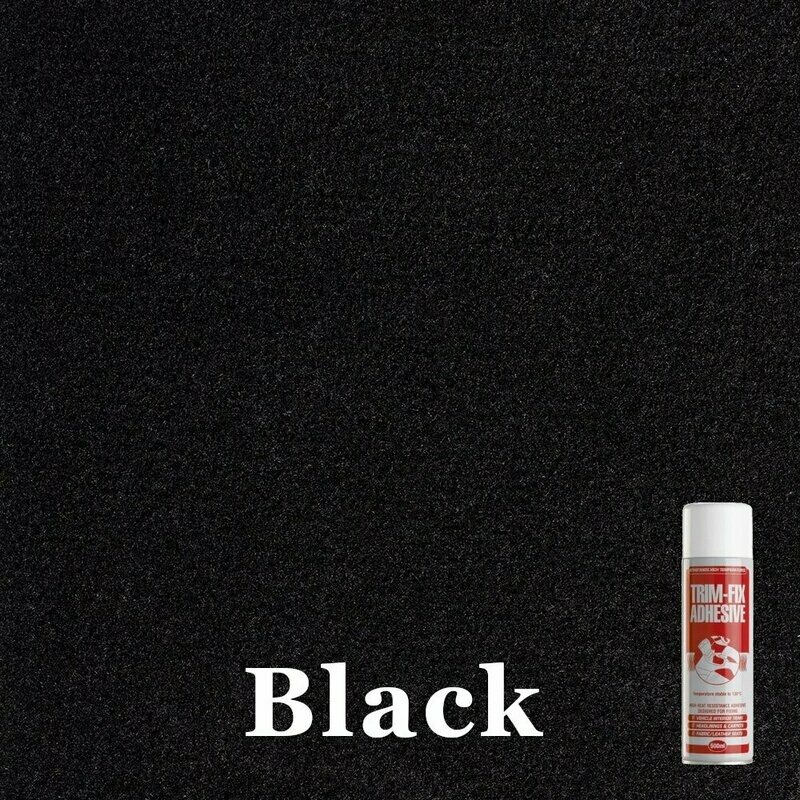 Black 4 Way Stretch Van Lining Carpet - 2M with glue