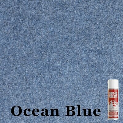 Ocean Blue 4 Way Stretch Van Lining Carpet - 2M with glue