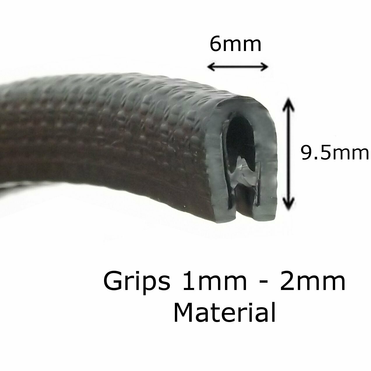 Small PVC Rubber Edging Trim for 1-2mm