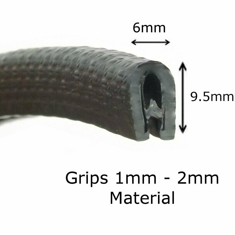 Small PVC Rubber Edging Trim for 1-2mm