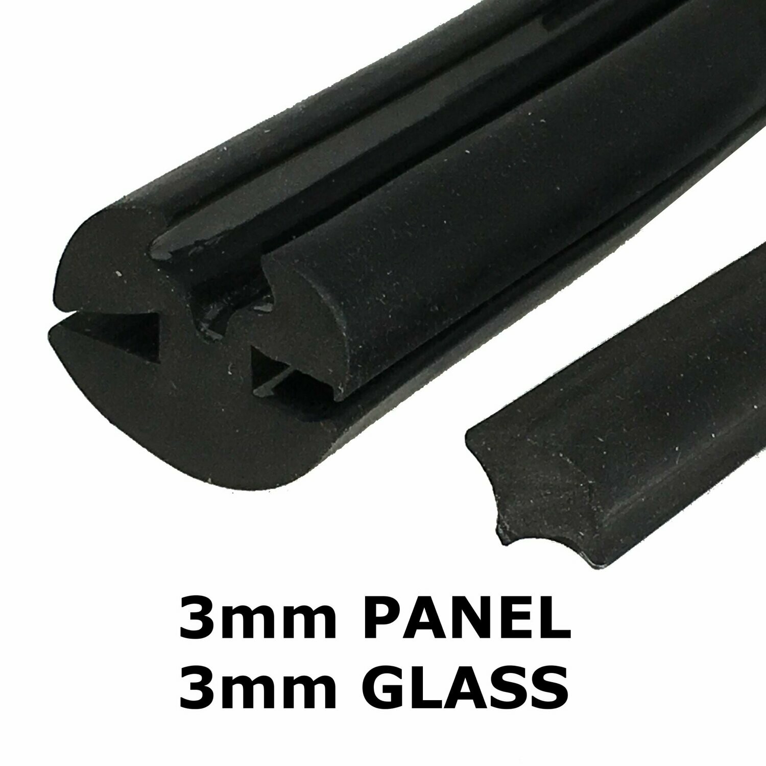 Rubber Window Seal 3mm x 3mm with filler strip