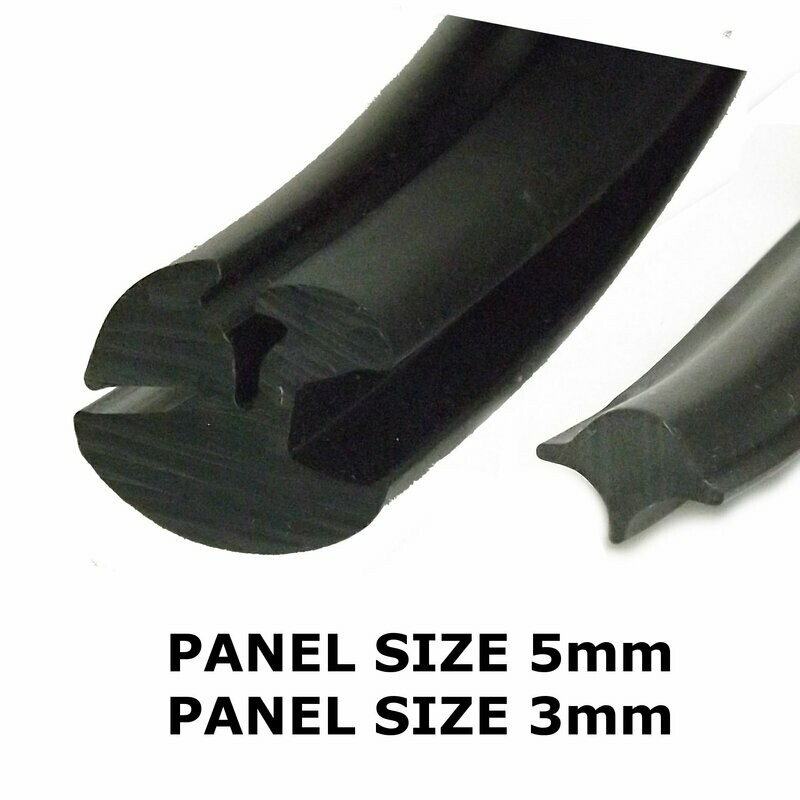 Rubber Car Windscreen Seal 4.8mm x 3mm with filler strip