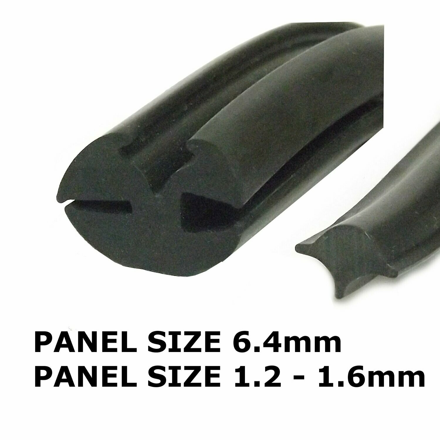 Window Seal Rubber 6.4mm x 1.2mm with filler strip