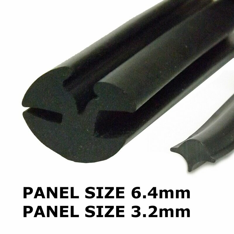 Classic Style Windscreen Seal 6.4mm x 3mm with filler strip