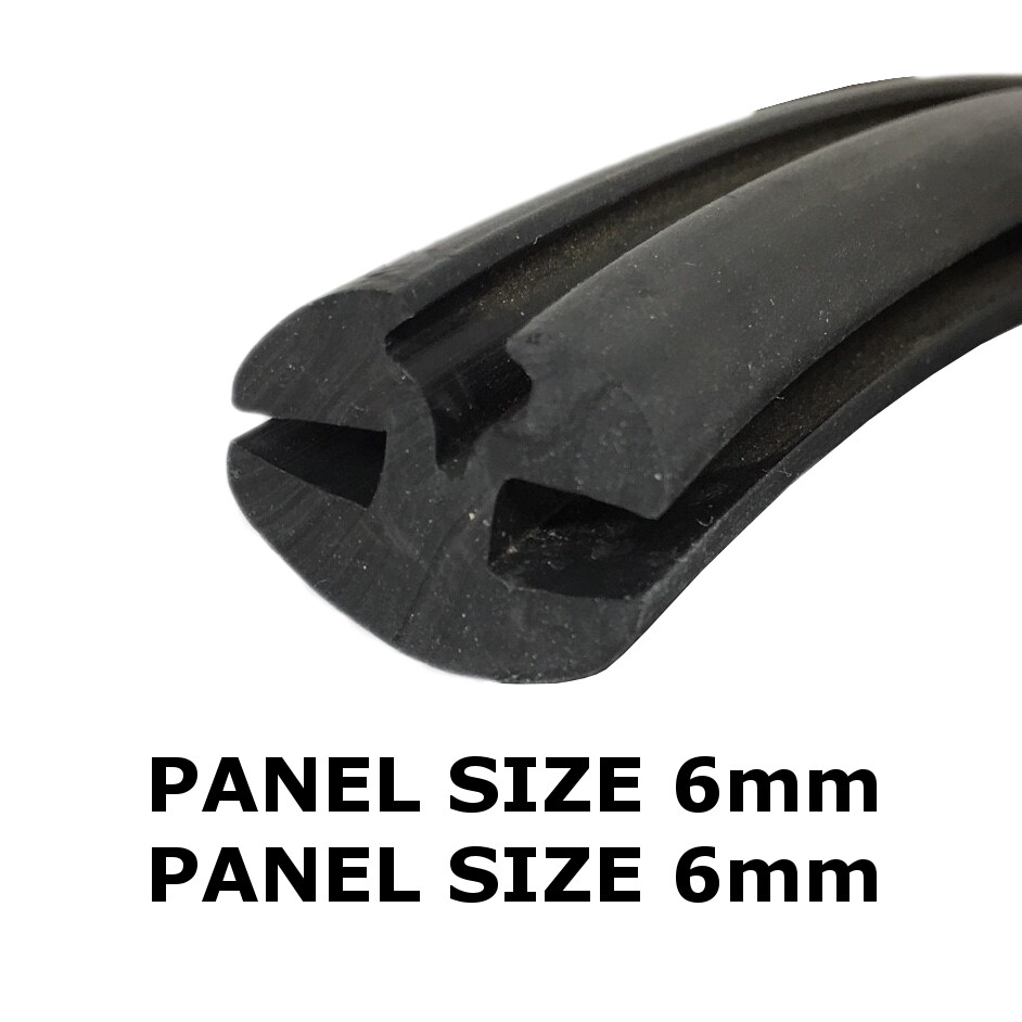 Rubber Window Seal for 6mm x 6mm with filler strip