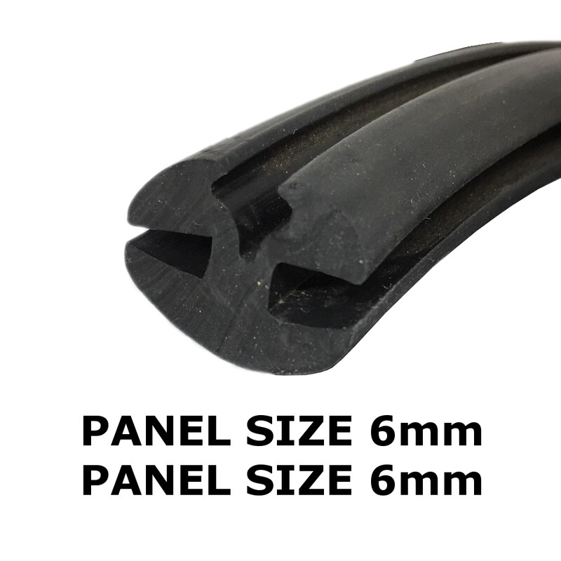 Rubber Window Seal for 6mm x 6mm with filler strip