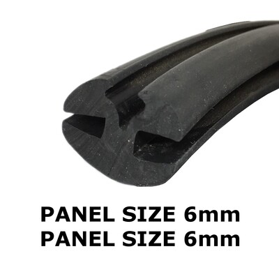 Rubber Window Seal for 6mm x 6mm with filler strip