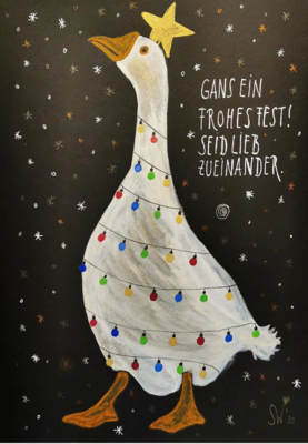 Postkarte Weihnachten Gerlinde Gans