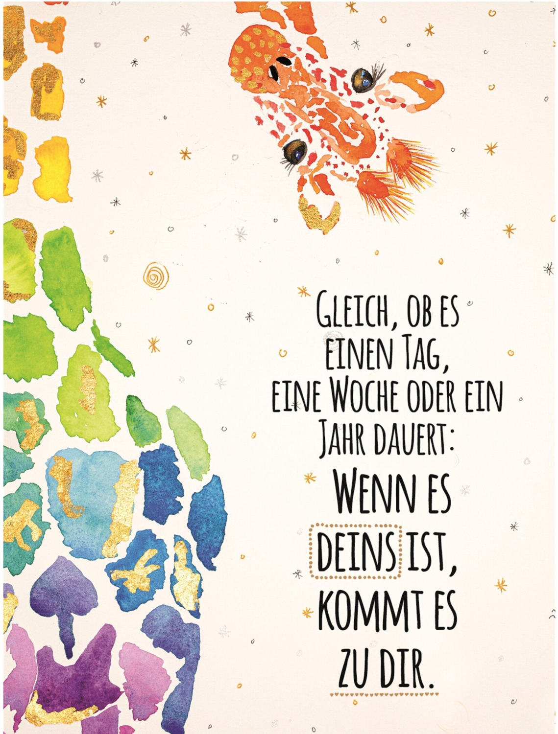 Leinwandbild Giraffe "Wenn es deins ist"
