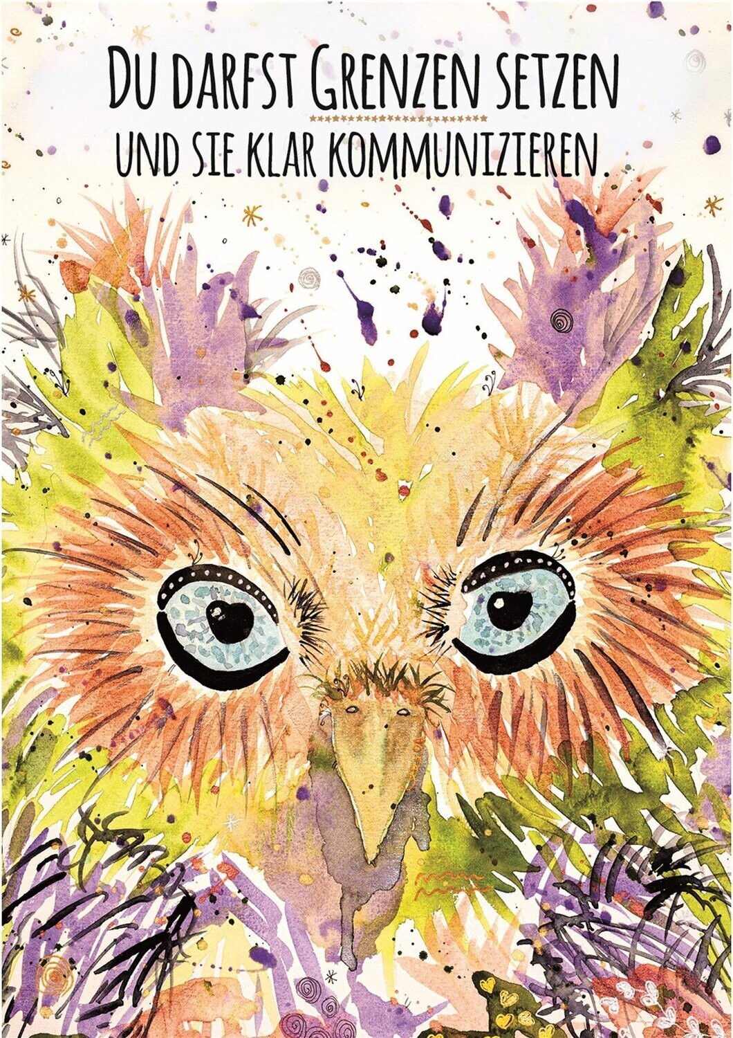Leinwandbild Eule "Du darfst Grenzen setzen"