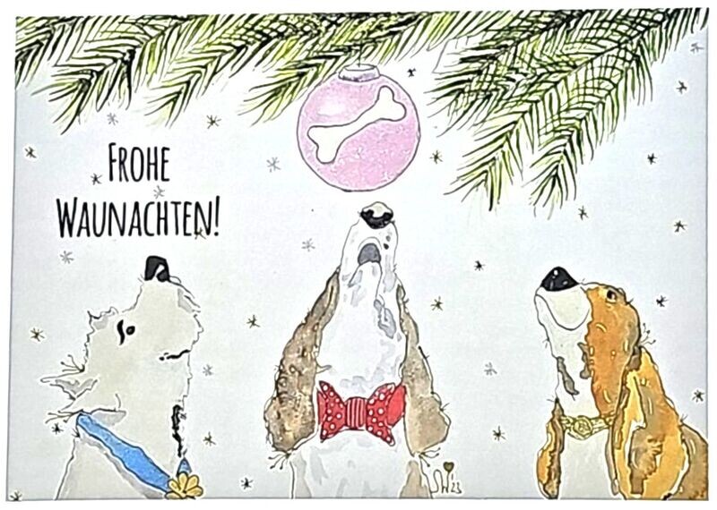 Weihnachtspostkarte "Frohe Waunachten"
