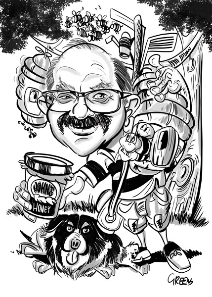 Hand Drawn Caricature Drawing [Black and White only with Grey Wash] A3. Price is for emailed only.
