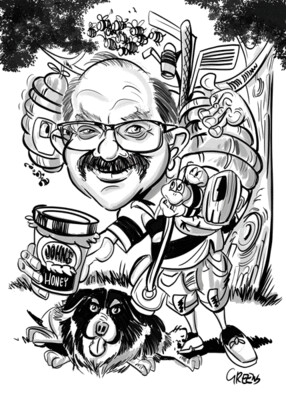 Hand Drawn Caricature Drawing [Black and White only with Grey Wash] A3. Price is for emailed only.