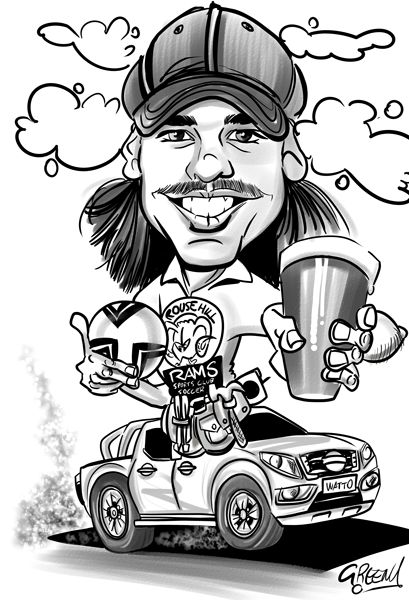 Budget Caricature drawing in black and white A4-A3. Price is for emailed only.