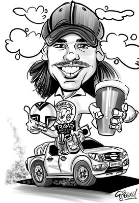 Budget Caricature drawing in black and white A4-A3. Price is for emailed only.