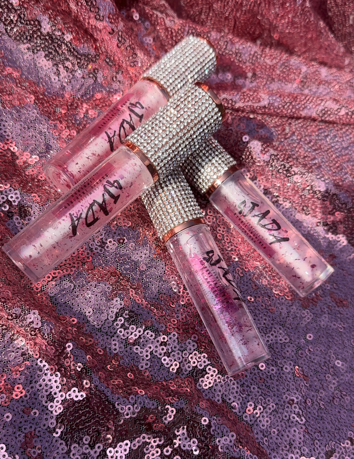 Clear Gloss With Barbie Pink Flakes