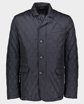 Paul and Shark Quilted Jacket/leather details - Navy