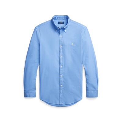 Ralph Lauren Custom Fit Garment-Dyed Oxford Shirt - Harbour Island Blue