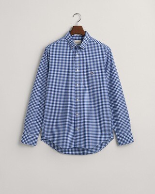 Gant Reg Poplin Gingham Shirt - College Blue