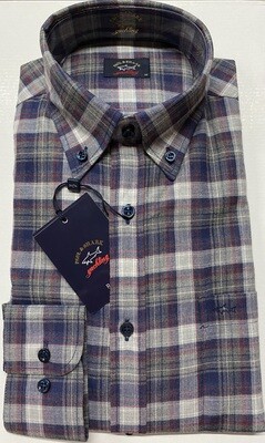 Paul and Shark Flannel Check shirt - Grey/Wine/Navy