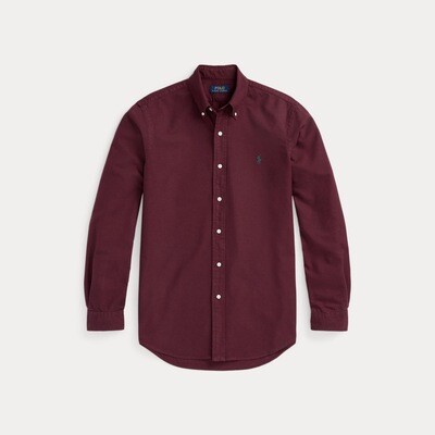 Ralph Lauren Custom Fit Garment-Dyed Oxford Shirt - Harvard Wine