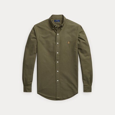 Ralph Lauren Slim Fit Garment-Dyed Oxford Shirt - Defender Green