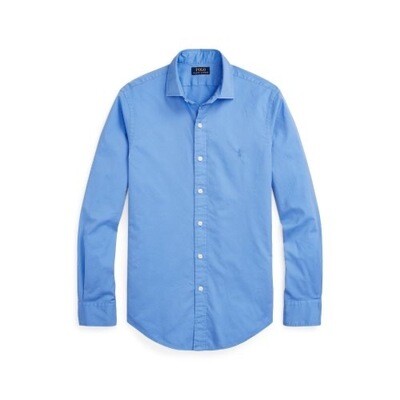 Ralph Lauren Slim Fit Garment-Dyed Twill Shirt - Harbour Island Blue