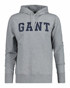 Gant Logo Sweat Hoodie - Grey Melange
