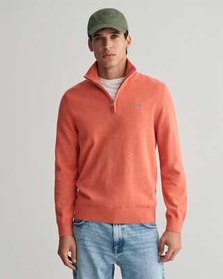 Gant Cotton Flamme Half Zip Sweater - Sunset Pink