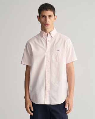Gant Short Sleeve Reg Oxford Shirt - Light Pink