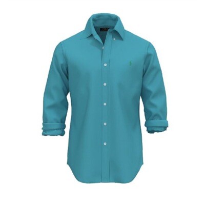 Ralph Lauren Custom Fit Featherweight Twill Shirt - Turquoise