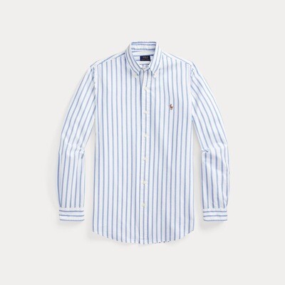 Ralph Lauren Custom Fit Stripe Oxford - Blue/White