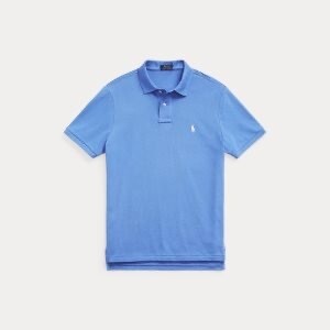 Ralph Lauren Custom Slim Fit Mesh Polo Shirt -
New England Blue