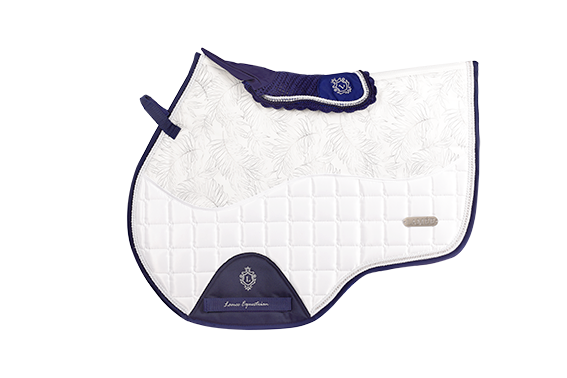 LAMÉE Silver Leaf Satin Saddle Pad GP- Diamanté Trim