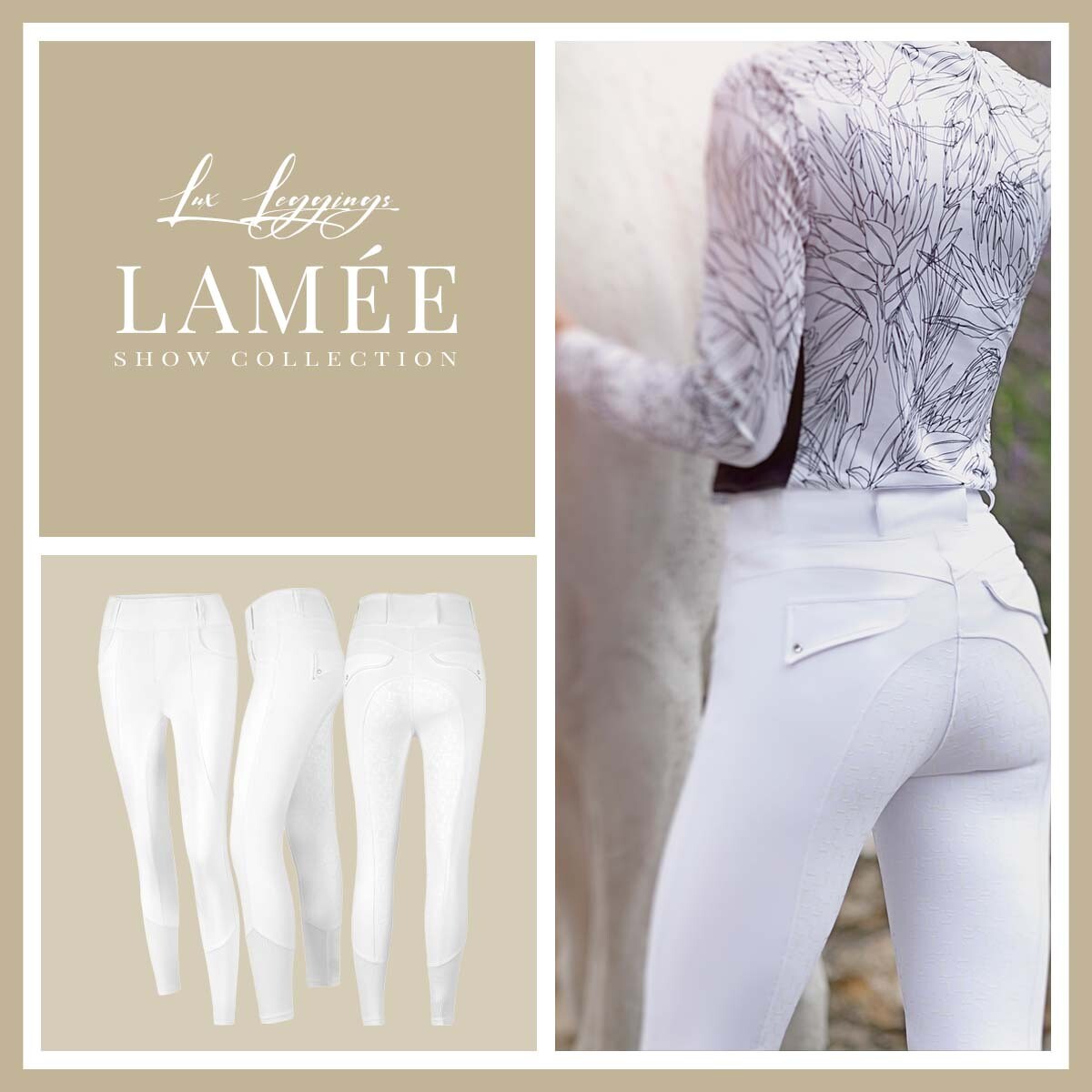 LAMÉE Compression Lux Leggings - Full Seat White