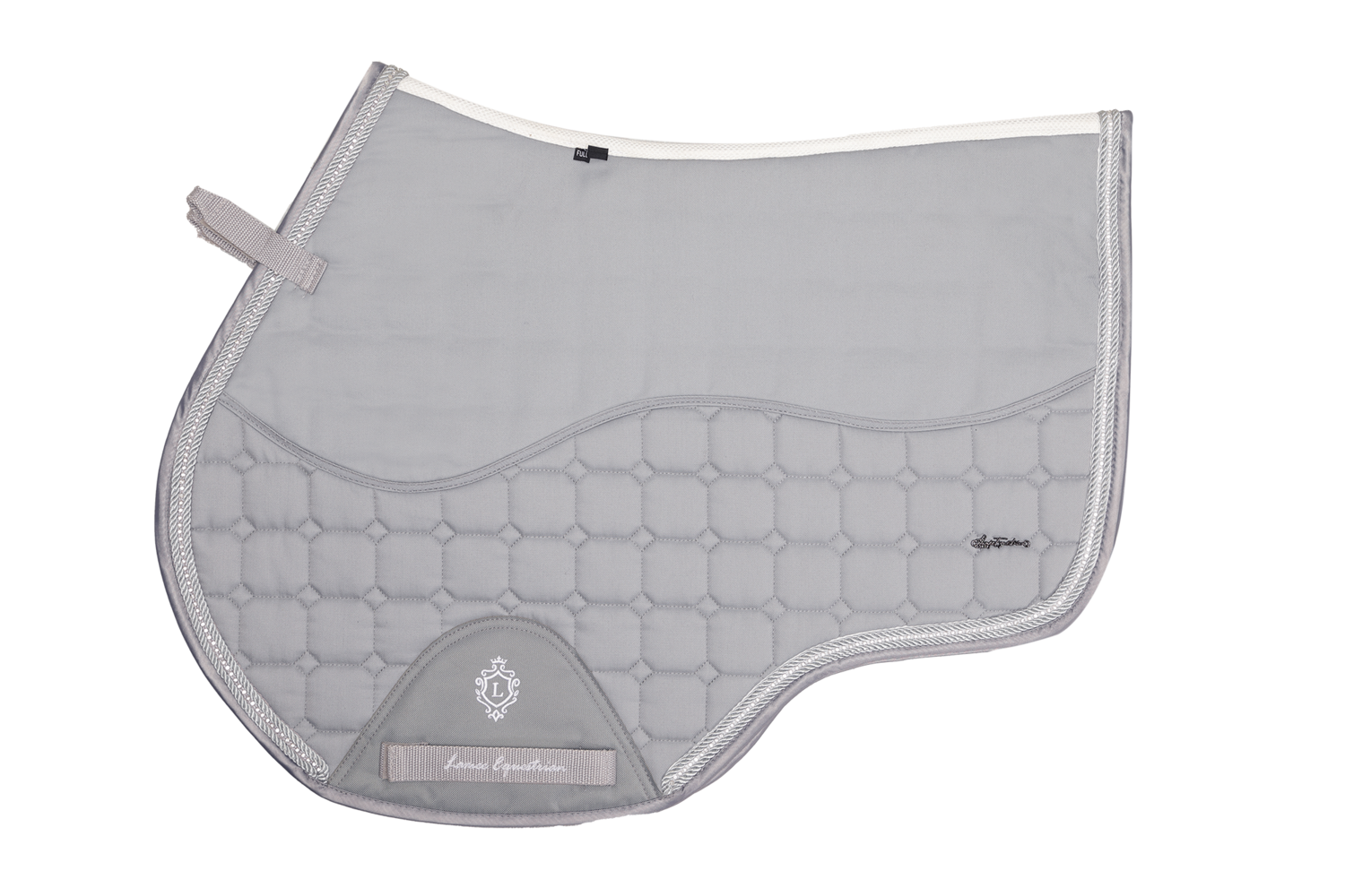 LAMÉE GP Twill Saddle Pad FULL - Mist Grey with Diamanté Trim
