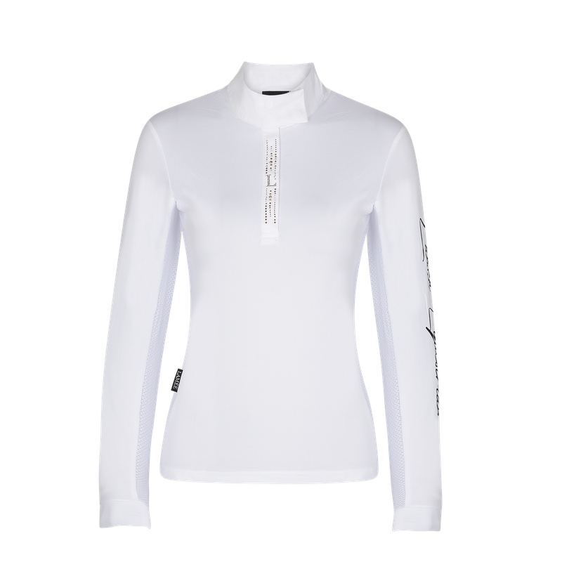 LAMÉE LS Show Shirt with Gold Rhine Stones