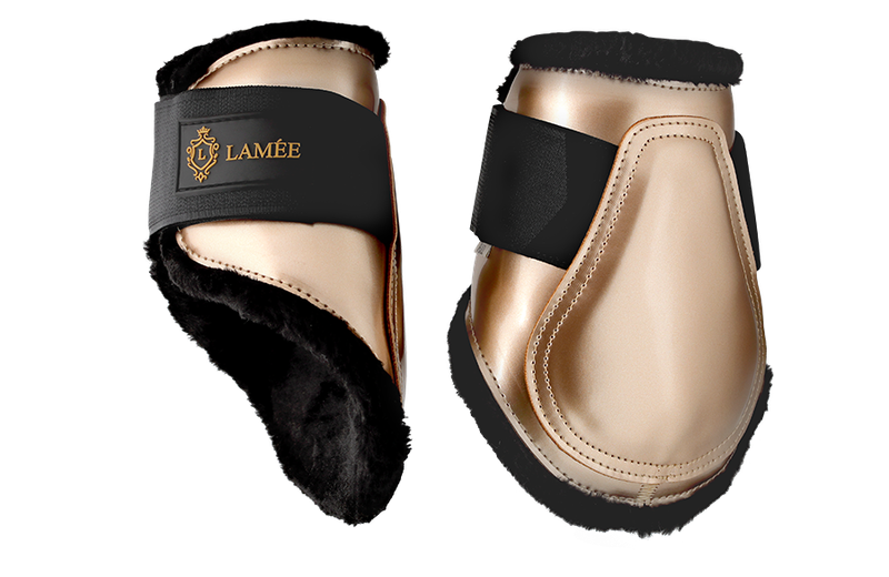 Old Gold Brushing Boots Pair Back