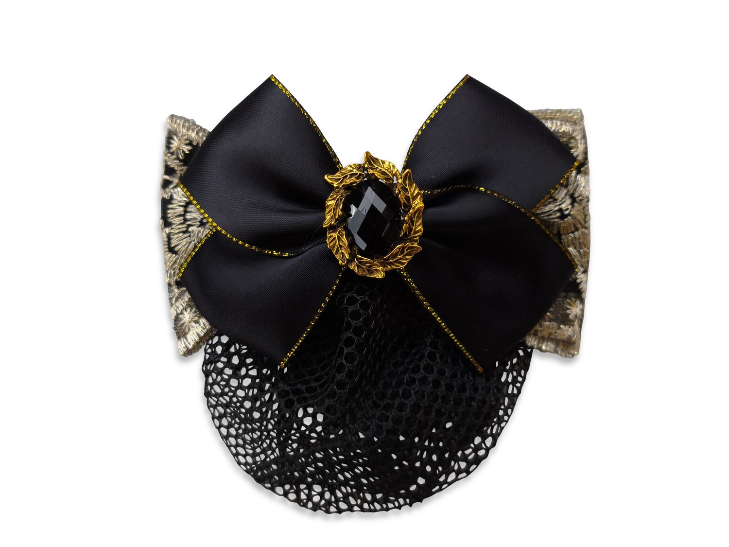 BLACK LAMÉE ORNATE HAIR BOWS