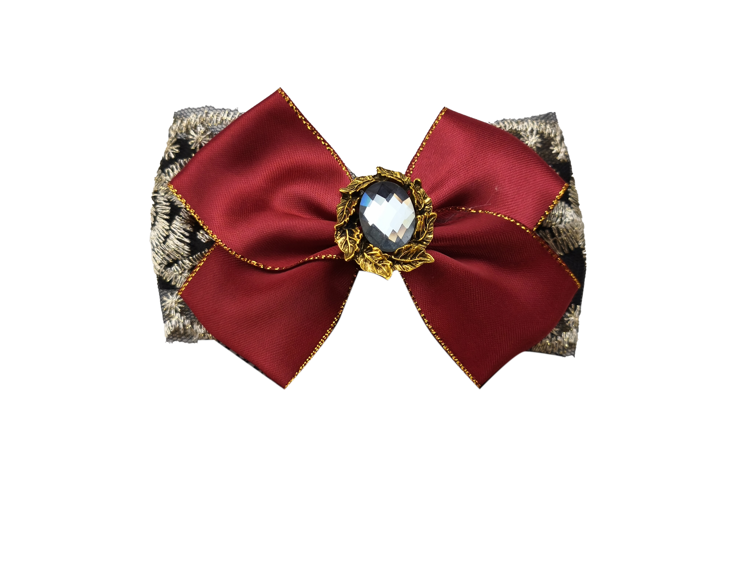 RED LAMÉE ORNATE HAIR BOWS