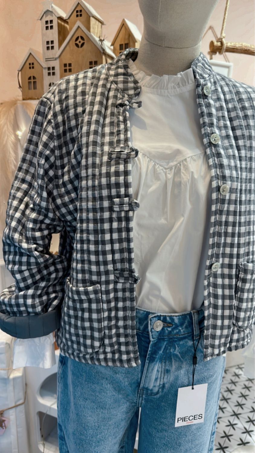Chaqueta acolchada cuadro Vichi